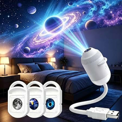 360° Rotating Galaxy Projector – LED Starry Sky Night Light for Bedroom