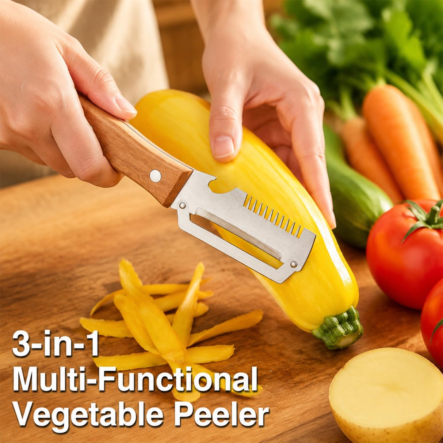 3-in-1 Multi-Functional Vegetable Peeler with Trio Blades