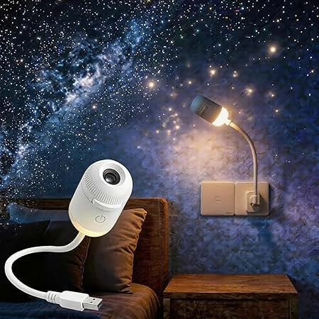 360° Rotating Galaxy Projector – LED Starry Sky Night Light for Bedroom