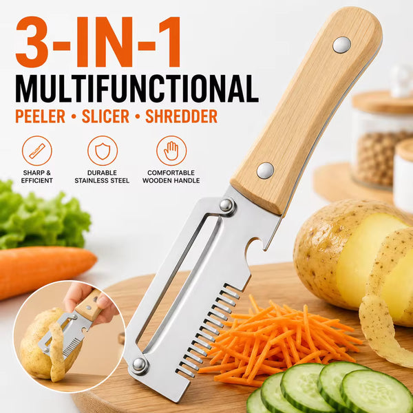3-in-1 Multi-Functional Vegetable Peeler with Trio Blades