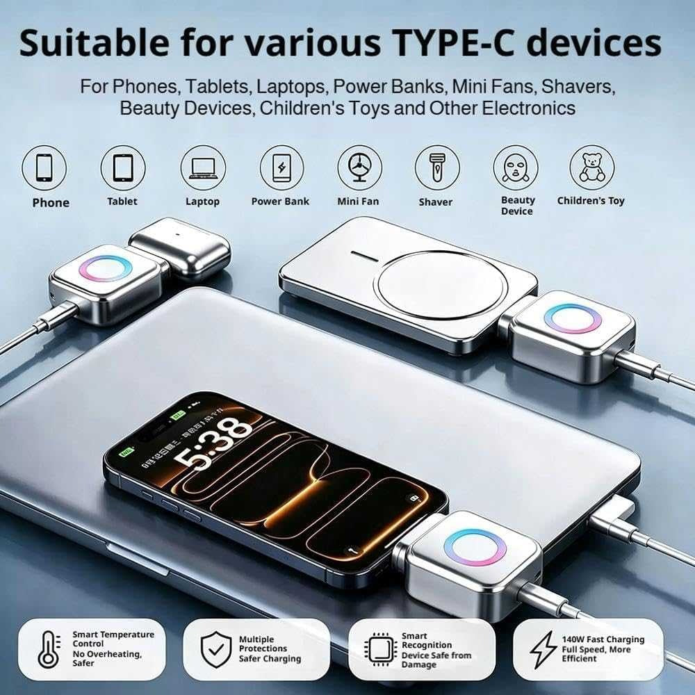 AI Smart Auto-Stop Charging Adapter – Fast Charging & Smart Power Protection