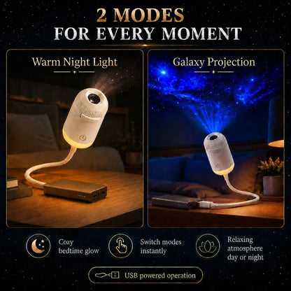 360° Rotating Galaxy Projector – LED Starry Sky Night Light for Bedroom