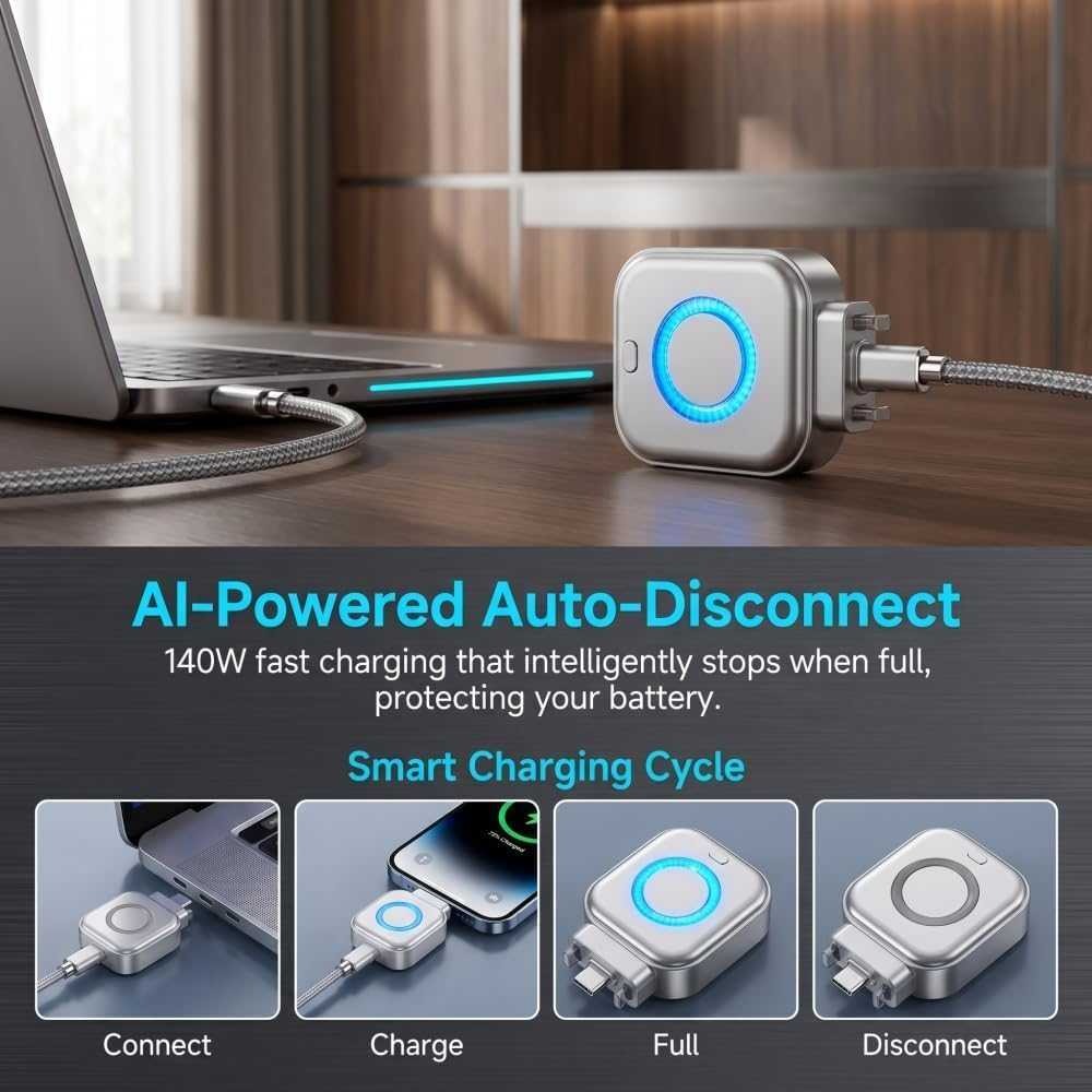 AI Smart Auto-Stop Charging Adapter – Fast Charging & Smart Power Protection